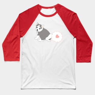 Farting Siberian Husky Puppy Baseball T-Shirt